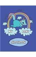 My pony sketchbook: Unicorn On The DarkBlue Cover and Blank Pages, Extra large (8.5 x 11) inches, 110 pages, White paper, Sketch, Draw and Paint(6 My Pony Sketchbook Pink)