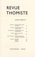 Revue Thomiste - 4/2012: (Revue Thomiste)
