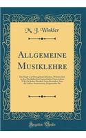 Allgemeine Musiklehre: Ein Hand-und Übungsbuch für Jeden, Welcher Sich in den Musikalischen Gegenständen Unterrichten Will; Für Jeden Musiker, Ganz Besonders Aber für Lehrer, Seminaristen, Präparanden Etc (Classic Reprint)