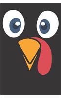 Notebook 6x9 120 Pages: Thanksgiving Turkey Face Costume