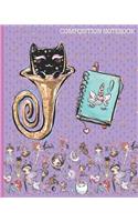 J Composition Notebook: Monogrammed Initial Primary School Wide Ruled Interior Notebook