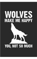 Wolves Make Me Happy: Wilderness Zoo Animal Lover Dot Grid Journal, Diary, Notebook 6 x 9 inches with 120 Pages