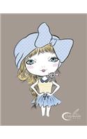 Notebook by Dim Ple: Cute Girl Cover and Lined Pages, Extra Large (8.5 X 11) Inches, 110 Pages, White Paper