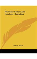 Planetary Letters And Numbers - Pamphlet