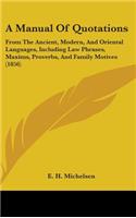 A Manual of Quotations