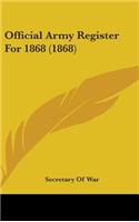 Official Army Register For 1868 (1868)