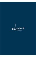 Lucas: notebook with the name on the cover, notebook for notes, Journaling