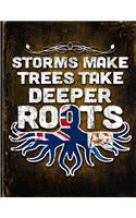 Storms Make Trees Take Deeper Roots: Anguilla Flag Customized Personalized Gift for Anguillian Coworker Friend Planner Daily Weekly Monthly Undated Calendar Organizer Journal