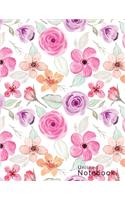 Blank notebook floral cover for girls mixed with (plum, french rose ...) colors