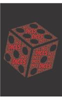 Dices: Notebook, Journal - Lined Paper - 120 Pages DIN A5 (6 x 9") - Notes, Drawings, Planer, Diary, Organization - Word Cloud Present