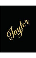 Taylor Personalized Minimalist Grid Notebook - 8.5x11 100 grid pages- Matte Taylor Personalized Matte Silk Cover with sturdy white pages notebook