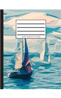 Artistic Sailing Yachts Composition Book: College Ruled - 100 Pages / 200 Sheets - 7.44 X 9.69 Inches