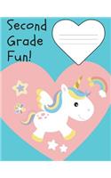 Second Grade Fun Composition Unicorn Notebook