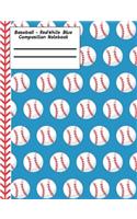 Baseball Red White Blue Composition Notebook - 5x5 Graph Paper