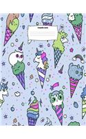 Composition Journal: K - 3 Primary Story Journal Composition Notebook 8.5 X 11 Wide Ruled Practice Paper: Kindergarten to Early Childhood Exercise Book - Delicious Ice C