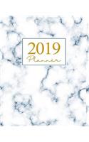 2019 Planner: Weekly Planner 2019 Yearly Calendar Organizer Agenda (January 2019 to December 2019) Blue Marble