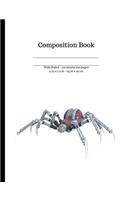 Robotic Spider Wide Ruled Composition Notebook