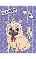 Big Fat Journal Notebook For Dog Lovers Unicorn Pug - Purple: 300 Plus Pages, Jumbo Sized Plain, Blank Unlined Journal Notebook For Journaling, Writing, Planning and Doodling In Large 8.5 by 11 Size(7 Big Fat Plain Journal)