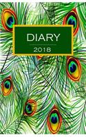 Diary 2018: Peacock Feathers Diary/Journal With 150 Blank Pages To Write Or Draw In