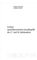 Lexikon Sprachtheoretischer Grundbegriffe Des 17. Und 18. Jahrhunderts