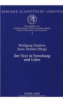 Der Text in Forschung Und Lehre