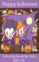 happy halloween coloring book for kids ages 3-8