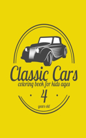 Classic Cars Coloring Book for Kids ages 4 years old