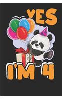Yes I'm 4: Lined Journal Lined Notebook 6x9 110 Pages Ruled