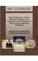 Marks (Stanley) V. City of Newport, Kentucky U.S. Supreme Court Transcript of Record with Supporting Pleadings