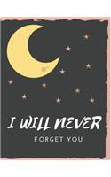 I Will Never Forget You: A Premium Internet Password Logbook With Alphabetical Tabs - Large-print Edition 8.5 x 11 inches (vol. 1)