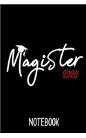 Notebook Magister 2020: Notizbuch A5 als Geschenk für Magister Student und Absolvent 2020 / 6x9 Zoll 120 Seiten kariert / Tagebuch oder Notizheft für Absolventen und Studen