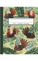Composition Notebook: Domestic & Ocellated Turkey - Animals Exercise Book Journal, Back To School Gifts For Teens Girls Boys Kids Friends Students 8x10" 110 Pages(35 Animals Composition Notebook)