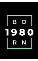Born 1980: Notebook / Simple Blank Lined Writing Journal / Card / Birth Year / School Teacher / Birthday / Personal / Present For Men / Women / Brother / Siste