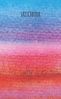 Sketchbook: A5 Skizzenbuch Liniert 120 Seiten Soft Cover Skizzenblock Malbuch Zeichenheft Aquarell Rot Blau Farben 6x9