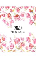 2020 Vision Planner: Watercolor Flowers Vision Board & Goal Setting Organizer Track Your Dreams Weekly Monthly Calendar