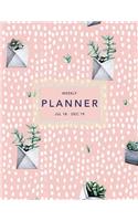 Weekly Planner 2018-2019: Cactus Design - Jul 18 - Dec 19 - 18 Month Mid-Year Weekly View Planner Organizer with Motivational Quotes + To-Do Lists(Weekly View Planners)
