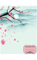 Floating Cherry Blossums Composition Book: dot grid paper 8.5x11 (large) 100 sheet 200 page book for teenage girl or woman's diary, men's journal, college, high school, elementary school note
