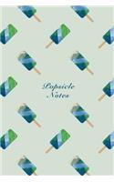Popsicle Notes: 6"x9" Notebook Watercolor Texture Design Popsicle Ice Cream Pattern Cover. 108 Blank Lined Pages Matte Softcover Note Book Journal