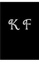 K F: Double Monogram Journal, 100 Pages, 6x9 Inches, Black Glossy Cover