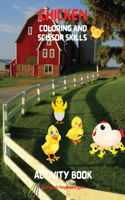 Chicken Coloring and Scissor Skills Activity Book