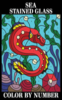Sea stained glass Color by Number: Fantasy Ocean Wildlife Colour By Number Coloring Book Sea Creatures life Adult Mosaic Color By Number colouring Book with Sea Animals, Beach, Island