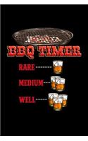 BBQ Timer Rare Medium Well: Funny Grilling, College Ruled Lined Paper, 120 pages, 6 x 9