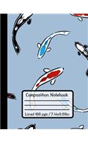 Composition Notebook: Koi Fish Carp School Notebook College Ruled Paper