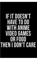 If It Doesn't Have to Do with Anime Video Games or Food Then I Don't Care