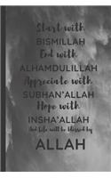 Start with Bismillah, End with Alhamdulillah, Appreciate with SUBHAN'ALLAH