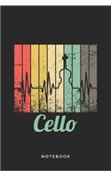 Cello Instrument Art Graphic Notebook