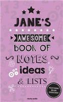 Jane's Awesome Book Of Notes, Lists & Ideas: Featuring brain exercises!