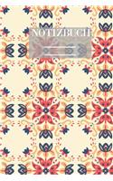 Notizbuch Garten Muster Pattern Pflanzen Blumen Pflanze Flower Blüte Gelb Orange Hobby