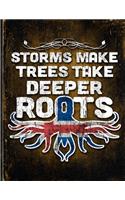 Storms Make Trees Take Deeper Roots: Iceland Flag Customized Personalized Gift for Icelander Coworker Friend Planner Daily Weekly Monthly Undated Calendar Organizer Journal