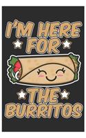 I'm Here For The Burritos: Cute Organic Chemistry Hexagon Paper, Awesome Burrito Funny Design Cute Kawaii Food / Journal Gift (6 X 9 - 120 Organic Chemistry Hexagon Paper Page